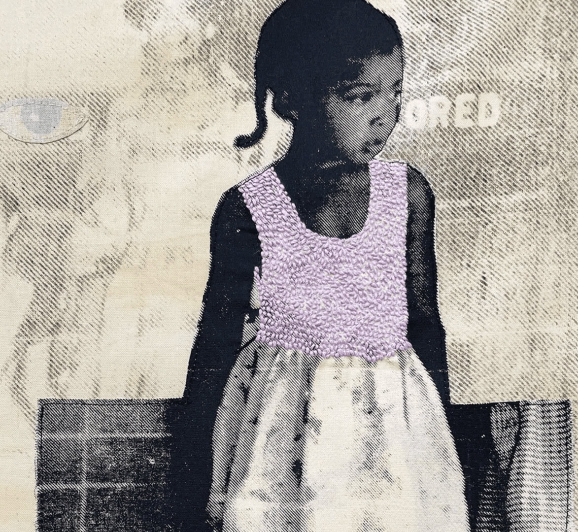Black and white portrait of a girl in a dress.